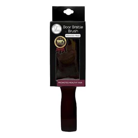 A boar bristle hairbrush, with its box.